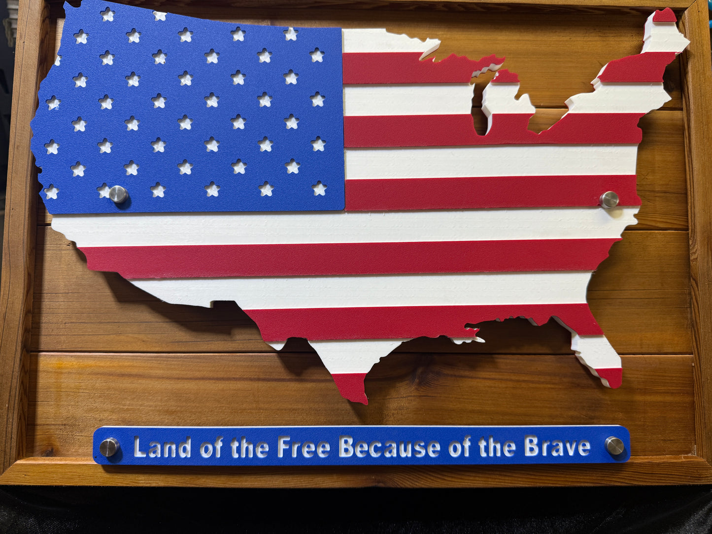 Beautiful Indoor / Outdoor Engraved American Flag Display