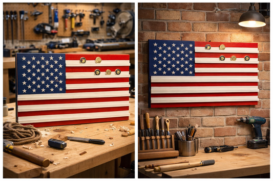 American Flag Challenge Coin Display Case