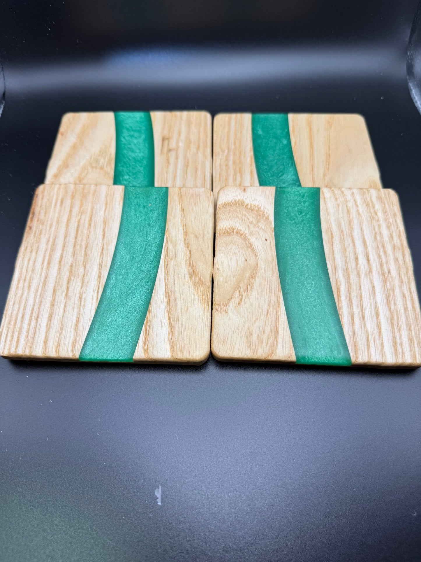 Hardwood "River" Coasters