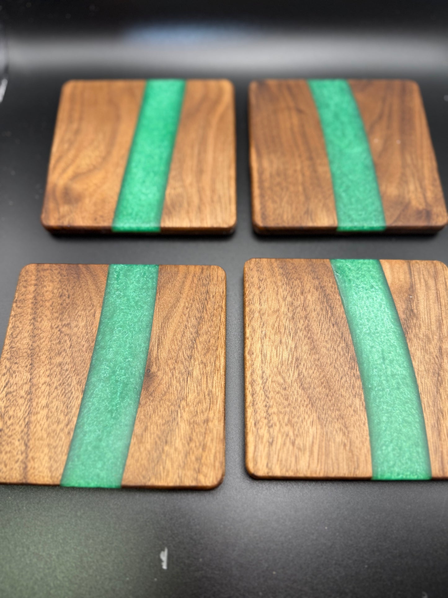 Hardwood "River" Coasters
