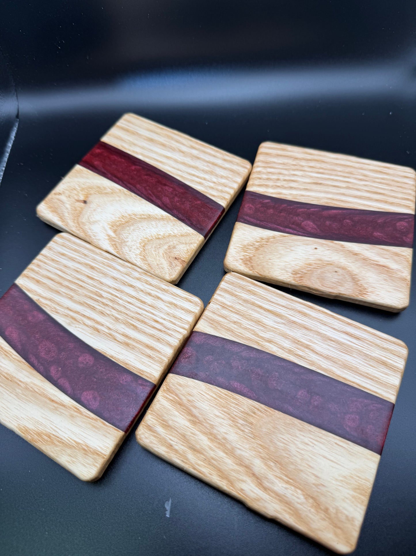 Hardwood "River" Coasters
