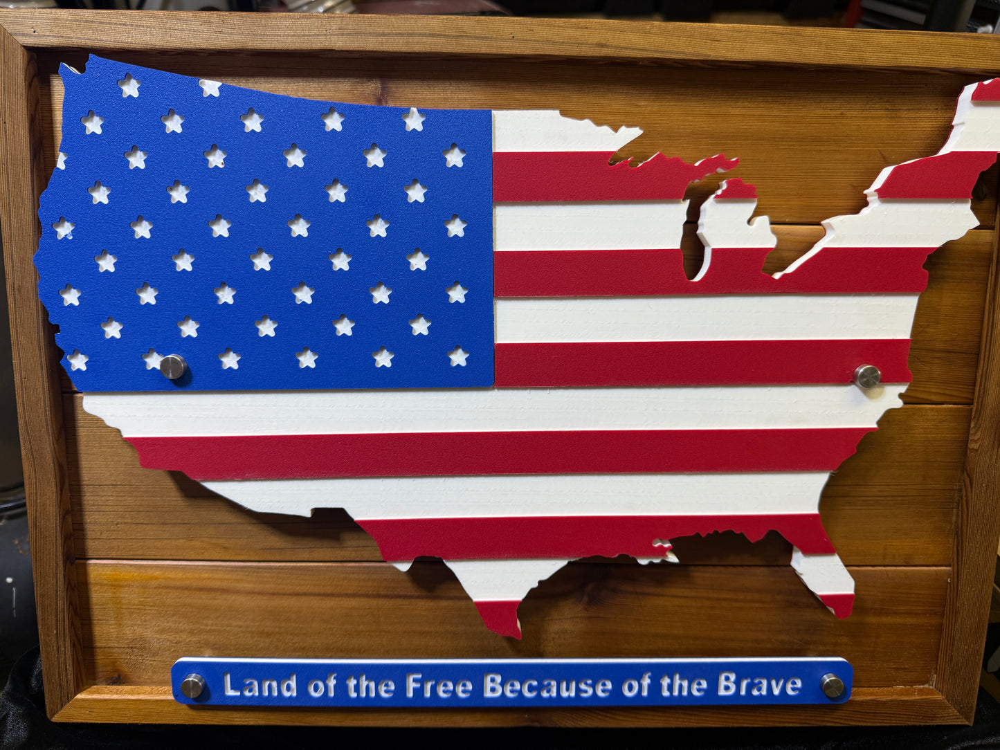 Beautiful Indoor / Outdoor Engraved American Flag Display