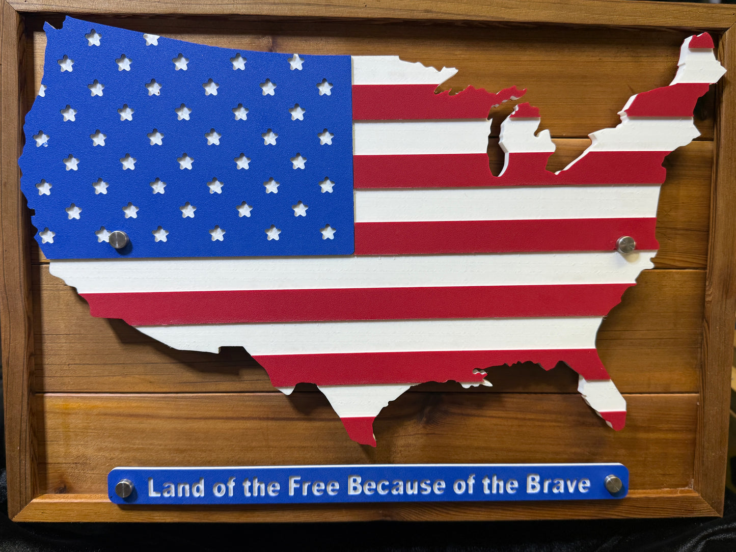 Beautiful Indoor / Outdoor Engraved American Flag Display